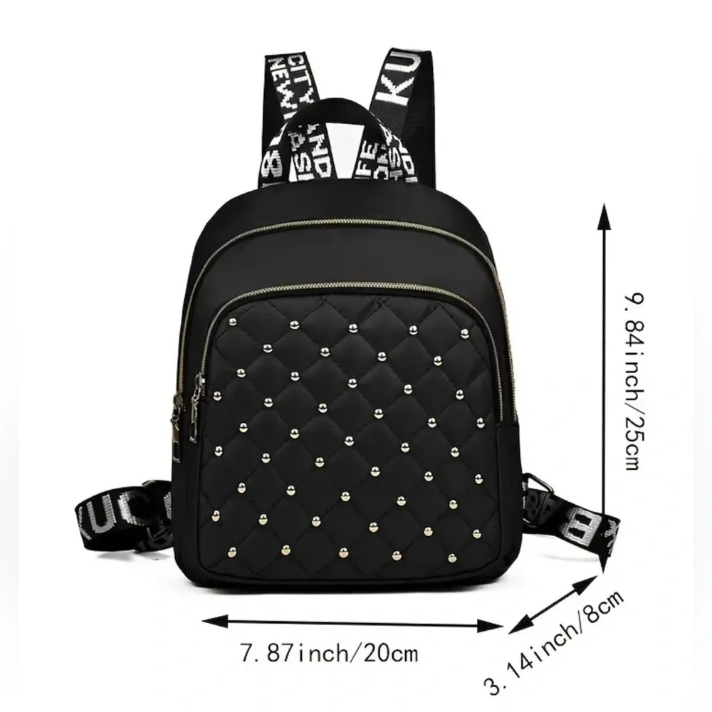 Casual Nylon Backpack with Rhinestone Embellishments💙 - Picture 9 of 10